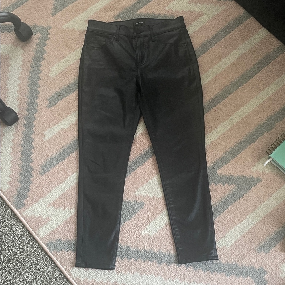 Express Jet Black Faux Leather Pants